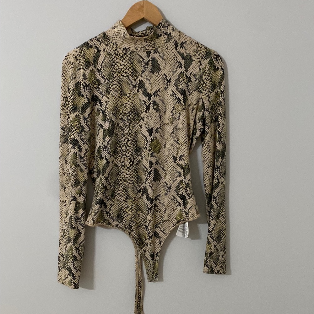 GUESS Snakeskin Print Bodysuit